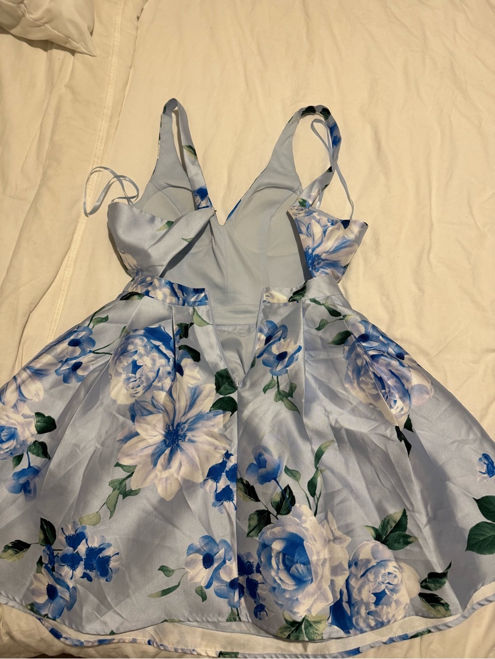 Girls' Light Blue Floral Party Dress